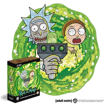 Фигурный Деревянный пазл Woods Story Rick & Morty™ Портал XL
