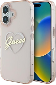 Etui Guess Hardcase IML Heart do Apple iPhone 16 Pink (GUHCP16SHCHGSPP)