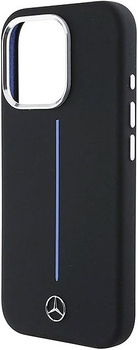 Etui Mercedes-Benz Silicone Blue Stripe MagSafe dla iPhone 16 PRO MAX Black (MEHMP16X23SUMBK)