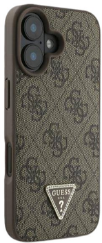 Панель Guess Hardcase Leather 4G Triangle Strass для Apple iPhone 16 Pink (GUHCP16SP4TDPP)