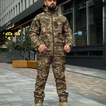 Форма Military куртка з капюшоном + штани Softshell на флісі хижак розмір 2XL