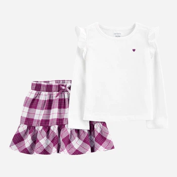 Дитячий комплект (лонгслів + спідниця) для дівчинки Carter's 1R344110 69-72 см Різнокольоровий (195862519187)