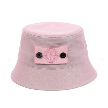 Молодежная панама с патчем Стон Айленд (Stone Island) (One-size) Пудровый