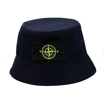 Молодіжна панама з патчем Стон Айленд (Stone Island) (One-size) Темно-синій