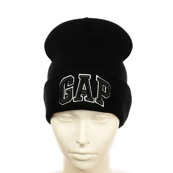 Молодежная шапка бини с вышивкой Гэп (GAP) (One-size) Черный