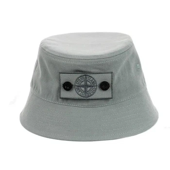 Молодежная панама с патчем Стон Айленд (Stone Island) (One-size) Серый