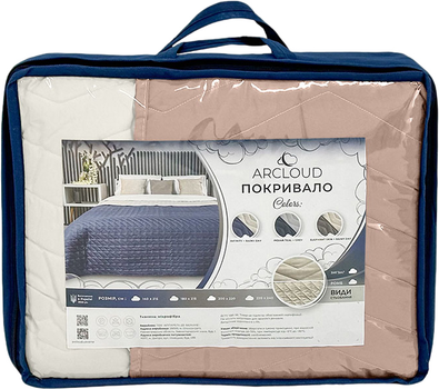 Покрывало-одеяло Arcloud Double face Коричнево-серое Евро 200x220 см двустороннее стеганое микрофибра (RAINY DAY/TAUPE GREY)