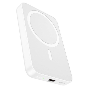 Павербанк з бездротовою зарядкою Qi 15W Hoco J109 Magnetic Wireless Fast Charge 2в1 5000mAh 20W White