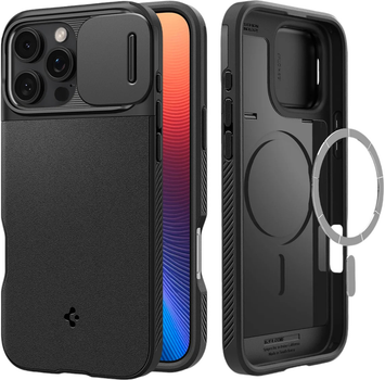 Etui Spigen Optik Armor MagFit do Apple iPhone 16 Pro Black (8809971230612)