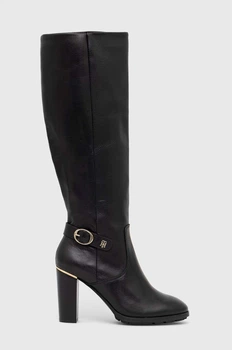 Чоботи Tommy Hilfiger Belt High Heel Longboot Чорний 41 FW0FW07053