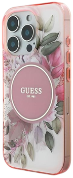 Панель Guess Hardcase IML Flower & Tonal Circle MagSafe для Apple iPhone 16 Pro Max Pink (GUHMP16XHFWBDCEP)