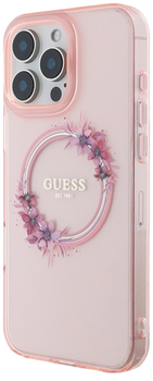 Панель Guess Hardcase IML Flowers Wreath MagSafe для Apple iPhone 16 Pro Max Pink (GUHMP16XHFWFCP)