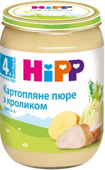 М’ясо-овочеве пюре HiPP Картопляне пюре з кроликом з 4 місяців 190 г (9062300106944_9062300131281)
