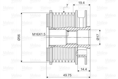 Шкив генератора Valeo 588052 Mercedes E-Class, C-Class, CLS-Class 2711550215, A2711550215