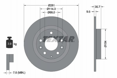 Диски гальмові TEXTAR 92293703 Mazda CX-3 D10E26251