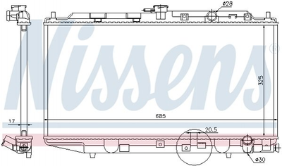 Радиатор охлаждения двигателя NISSENS 62276 Honda Civic 19010PM4003, 19010PM3306