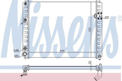 Радиатор охлаждения двигателя NISSENS 68091 Infiniti FX, QX, EX 214601BH0A, 214601TS0A, 214601BF0A