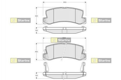 Тормозные колодки STARLINE BD S425 Toyota Camry, Celica, Corolla, Carina, Avensis; Lexus RX, ES 0446612020, 0446612030, 0446612031