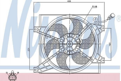 Вентилятор охолодження двигуна NISSENS 85085 Hyundai Accent 2538025000, 2535022200, 2538022220