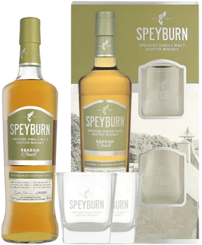 Виски односолодовый Speyburn Bradan Orach 0.7 л 40% в подарочной упаковке + 2 стакана (5010509882323)
