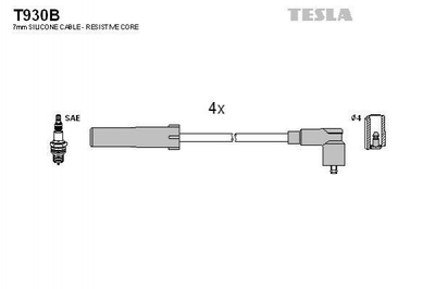 Провода высоковольтные TESLA T930B Renault Logan, Sandero; Dacia Logan, Solenza 8200943801, 8200506297, 8200154103