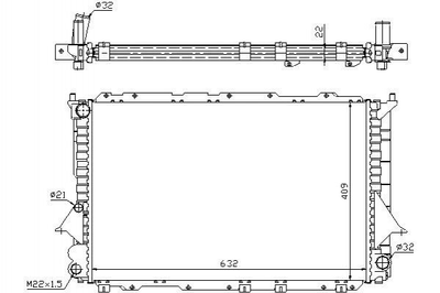 Радиатор охлаждения двигателя STARLINE AIA2081 Audi 100 4A0121251J, 4A0121251G