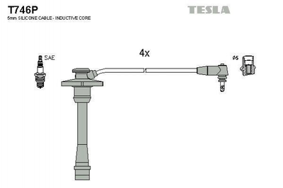 Провода высоковольтные TESLA T746P Toyota Corolla, Carina, Avensis, Celica 9091922327