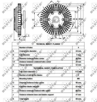 Вискомуфта вентилятора NRF 49558 Suzuki Jimny 1712081A00