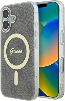 Панель Guess Hardcase IML 4G MagSafe для Apple iPhone 16 Brown (GUHMP16SH4DTEW)