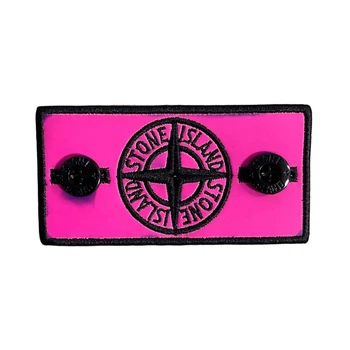 Термопатч Стон Айленд (Stone Island) Violet x Pink + 2 гудзики Рожевий