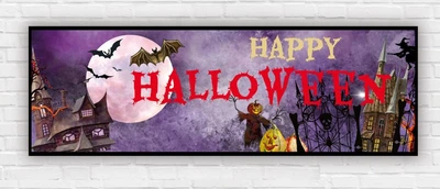 Паперовий плакат - розмальовка на Хелловін / Halloween "Повний місяць" 30х90 см