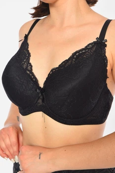 Бюстгальтер жіночий чорного кольору чашка D TEYI розмір 80D (189872)