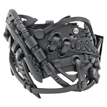 Шкіряний браслет Rockway Стімпанк чорний (bsp-39) (00000005781)