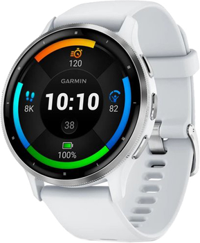 Smartwatch Garmin Venu 3 Silver Stainless Steel Bezel with Whitestone Case and Silicone Band (010-02784-00)