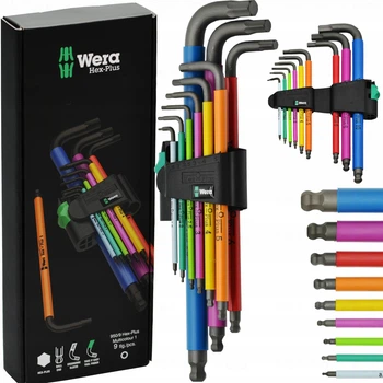 Набір L-подібних ключів Wera 05073593001 Шестигранні ключі 1,5-10 мм MULTICOLOR