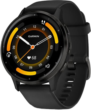 Smartwatch Garmin Venu 3 Slate Stainless Steel Bezel with Black Case and Silicone Band (010-02784-01)