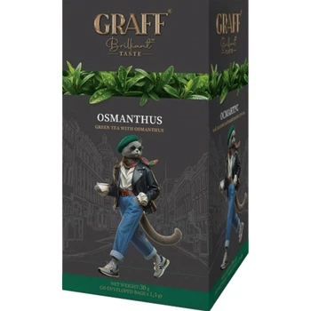 Чай зелений Graff Osmanthus Османтуст байховий в фільтр-пакетах по 1,5 г 20 шт (4820279610559)