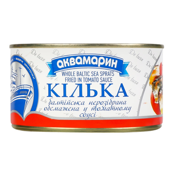 Кілька Аквамарин Балтійська нерозібрана обсмажена в томатному соусі 230 г. (4820183773661)