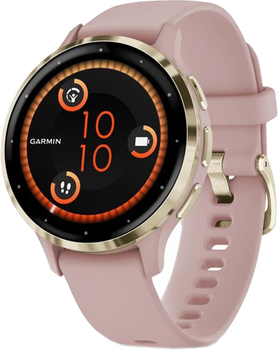 Smartwatch Garmin Venu 3S Soft Gold Stainless Steel Bezel with Dust Rose Case and Silicone Band (010-02785-03)