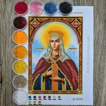 Набір для вишивання бісером Art-Millennium. N-0090 Свята мучениця Людмила. Іменна ікона