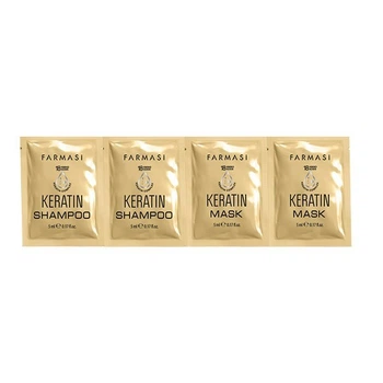 Пробники Keratin Therapy Farmasi, шампунь + маска с кератином, 5 мл х 4 шт