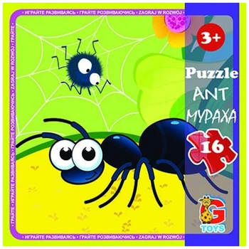 Пазлы детские "Насекомые" G-Toys LI03, 16 элементов