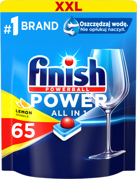 Таблетки для посудомийних машин Finish Power All in 1 XXL лимонні 65 шт (5908252005079) 