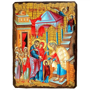 Икона Введение во Храм Пресвятой Богородицы ,икона на дереве 210х280 мм (1066-3)