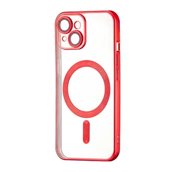 Чохол силіконовий протиударний WAVE Metal Color Case with MagSafe + захист камери для Apple iPhone 13 (6.1") Red