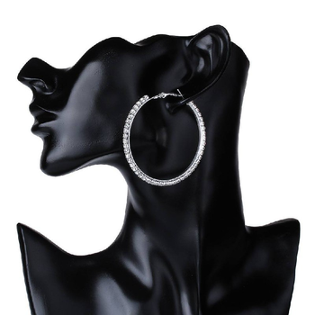 Серьги-кольца из горного хрусталя 5 см