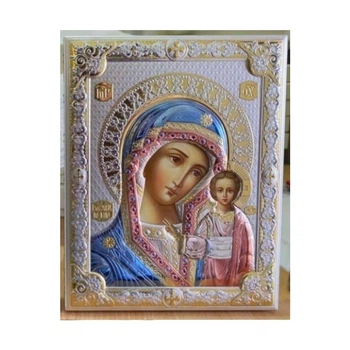 Серебряная икона Казанская Богородица (12 х 16 см) Valenti 81356 3L COL