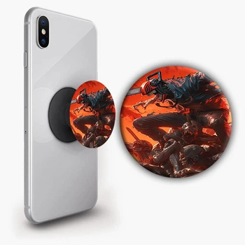 Держатель для телефона PopSockets Аниме Человек бензопила #06 Черный