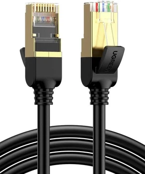 Патч корд Ugreen NW107 мережевий кабель 10 Гбіт\с Ethernet RJ45 Cat 7 1м Black (NW107)