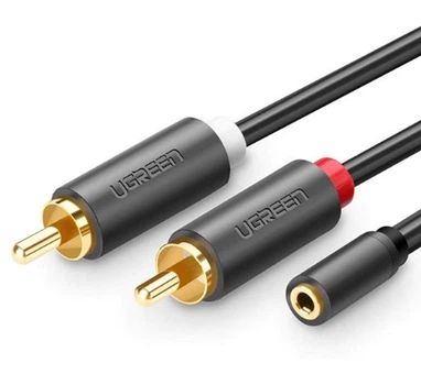 Переходник-разветвитель UGREEN AV102 3.5mm F / 2RCA M 25см (10561)